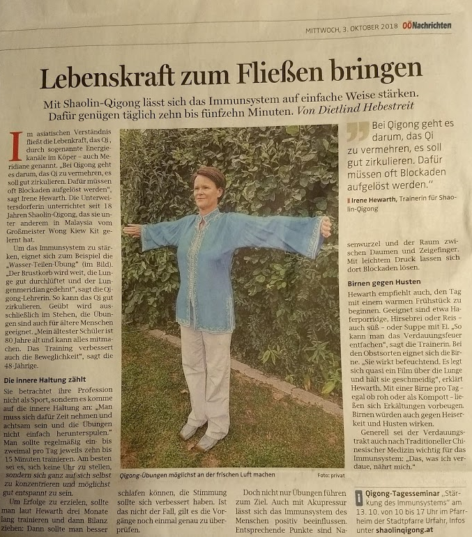 Zeitungsartikel vom 3.10.2018 O Nachrichten